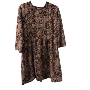 Zara Black & Taupe Python Print Dress. Size Medium